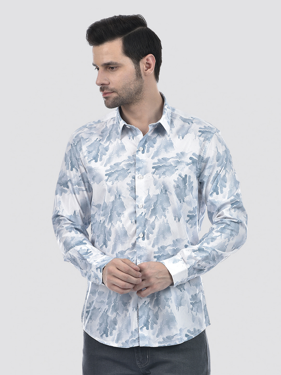 Numero Uno Men Abstract Blue Shirt